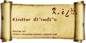 Kindler Éneás névjegykártya